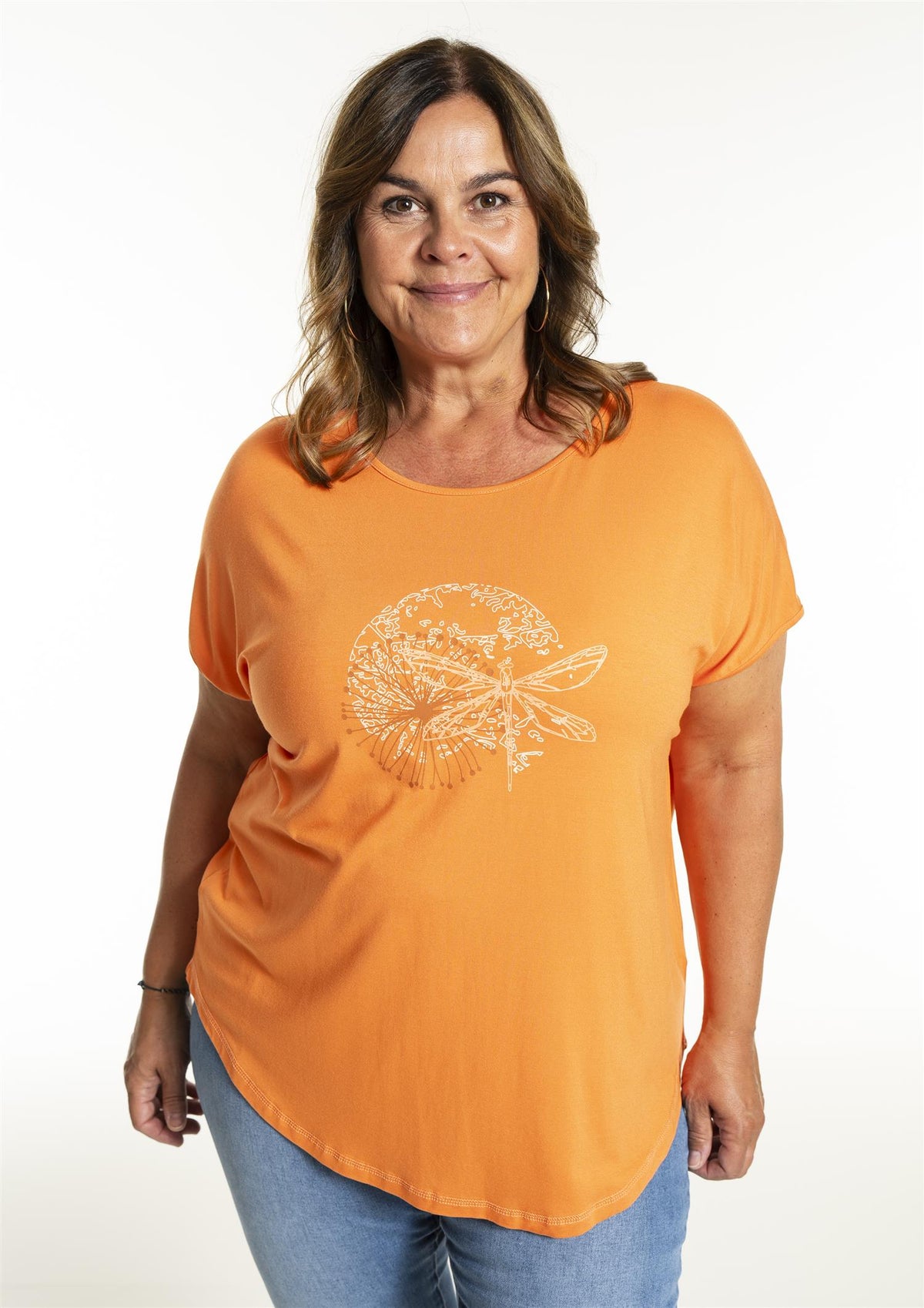 Gitte T-shirt w. Print Mandarin