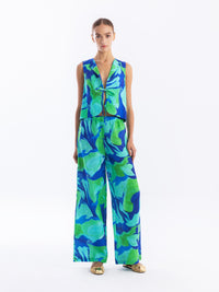Printed Linen Vest