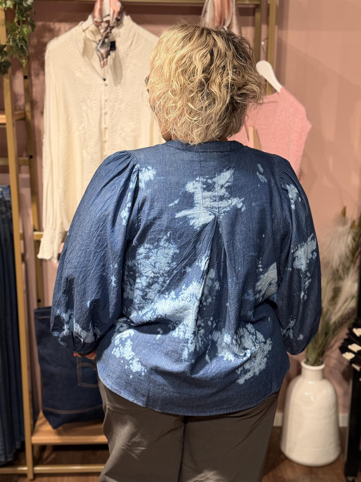 GVilde Blouse Print Denim