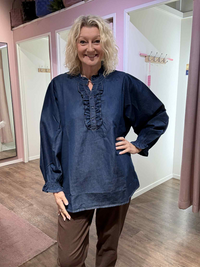 Tilde Denim Frill Blouse