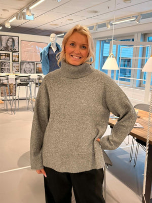 Strikket Genser - Grey Melange