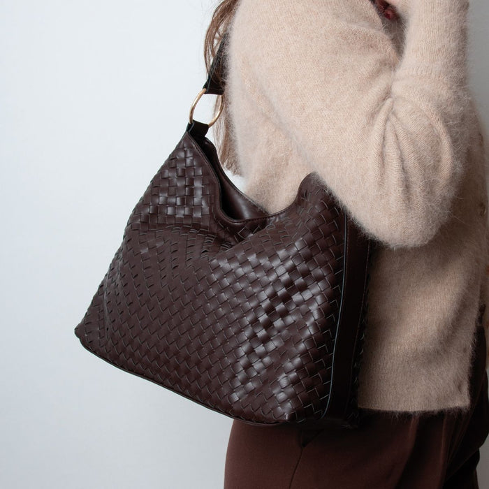 Veske Gaja Flettet Crossbag Brun