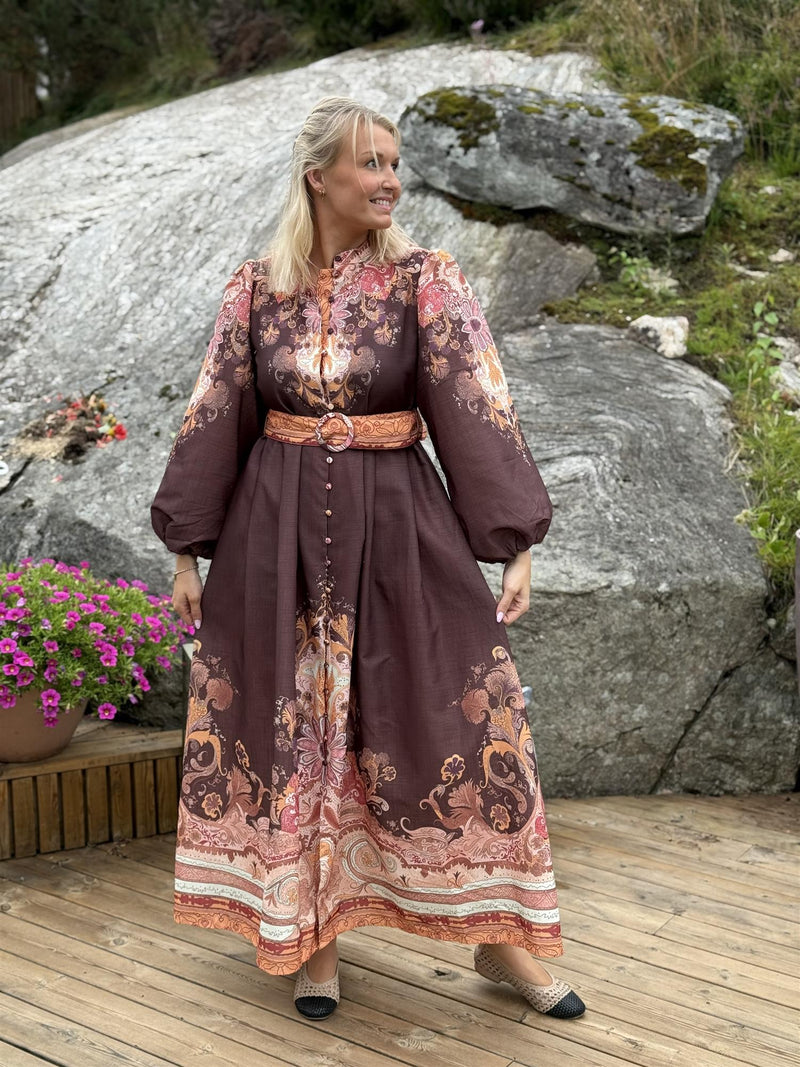 Kjole Lang Paisley Choco