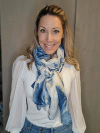 Skjerf Celine Blå Blomst