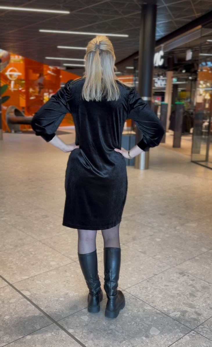 Kjole Velour Cloe sort
