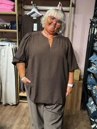 KCalberte Blouse Coffee Bean