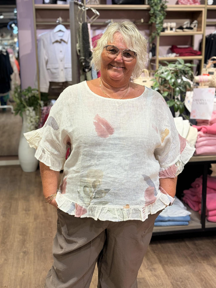 Printed Linen Gauze Blouse