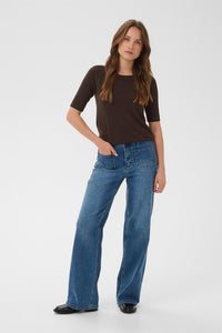 KAlizza boatneck solid Pullover Coffee Bean