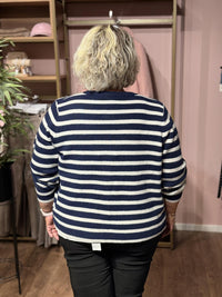 Cardigan KphCarla stripe LS - Antrasit