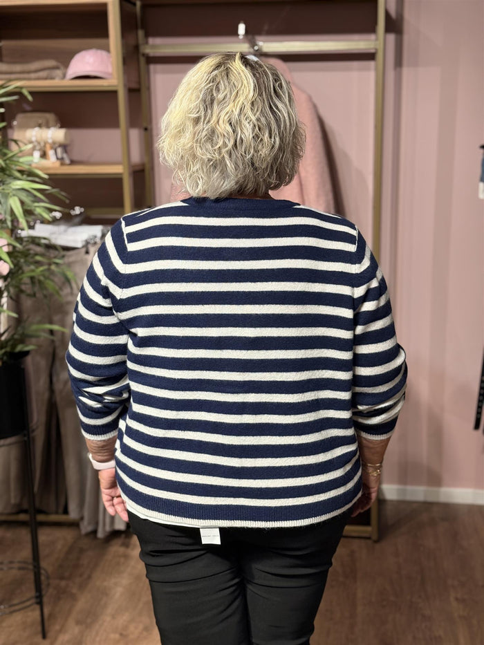 Cardigan KphCarla stripe LS - Antrasit