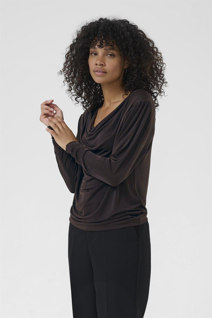 KAgina Jersey Blouse Black Coffee