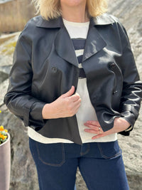 Short Leather Trenchcoat