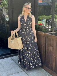 Kjole Celine Charcoal Gold
