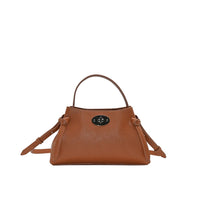 Hermine Cognac veske i imitert skinn med vri-lås