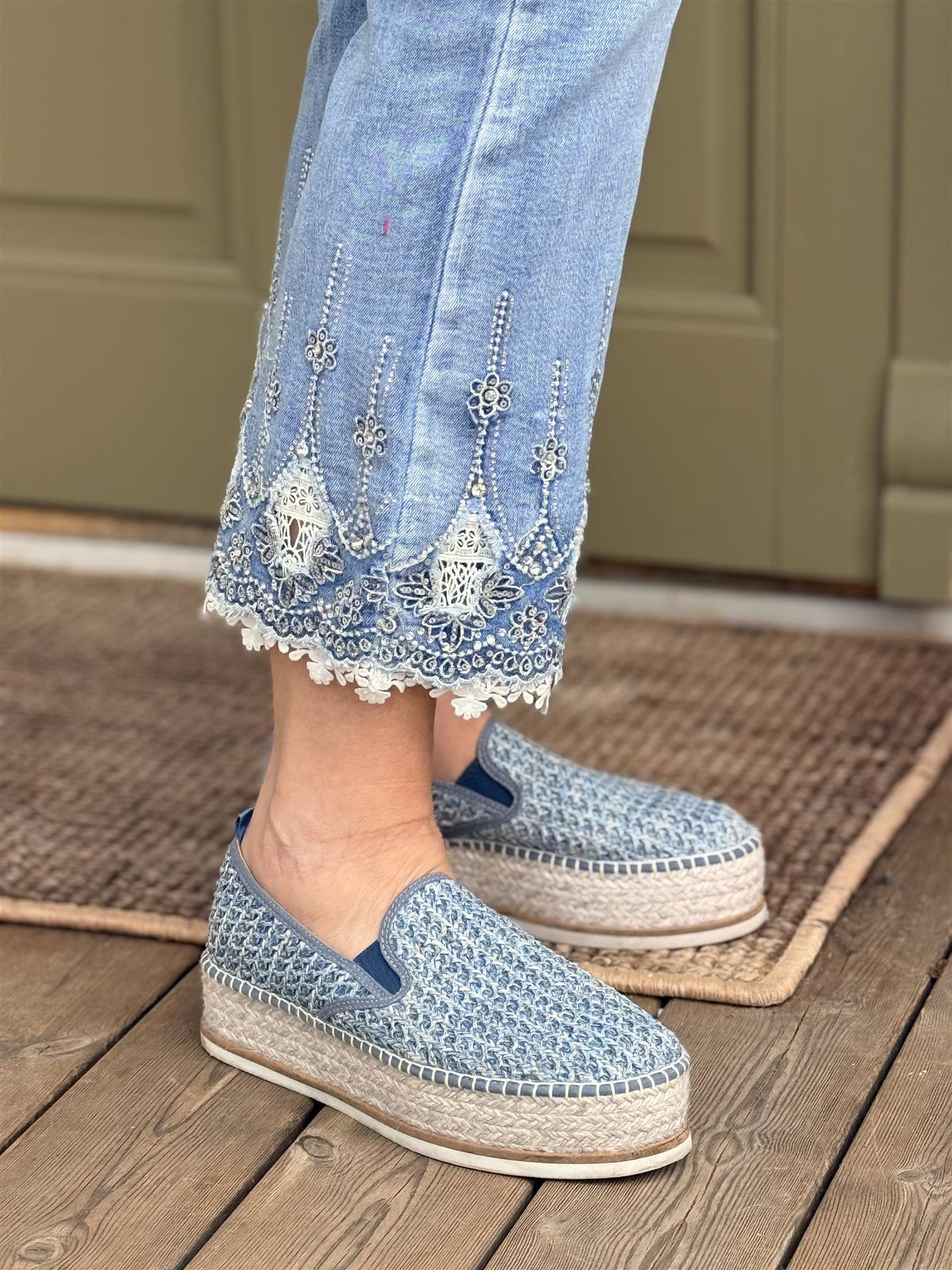 DODO LACE BOOTCUT DENIM JEANS