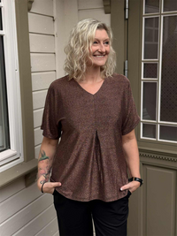 Bluse Glitter Kobber/Brun