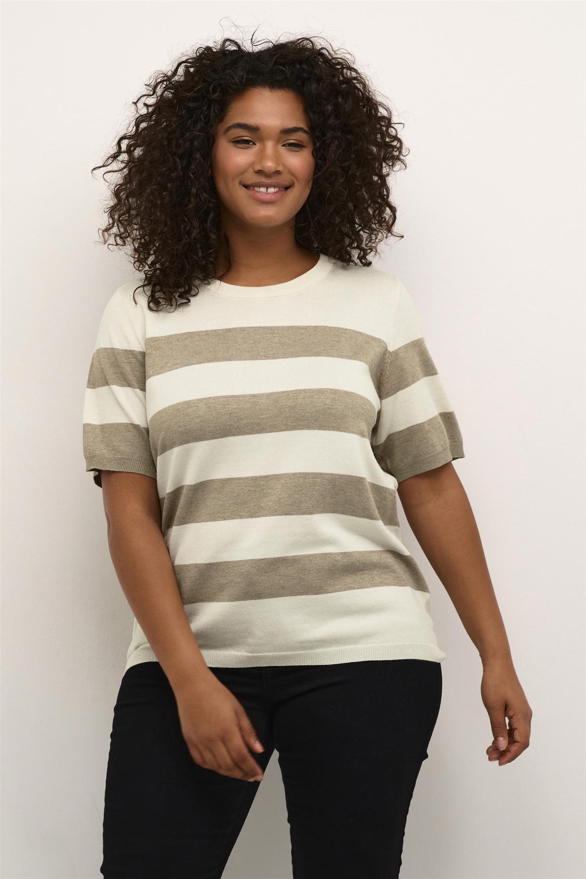 KClizzy Striped Pullover Chinchilla/Turtle