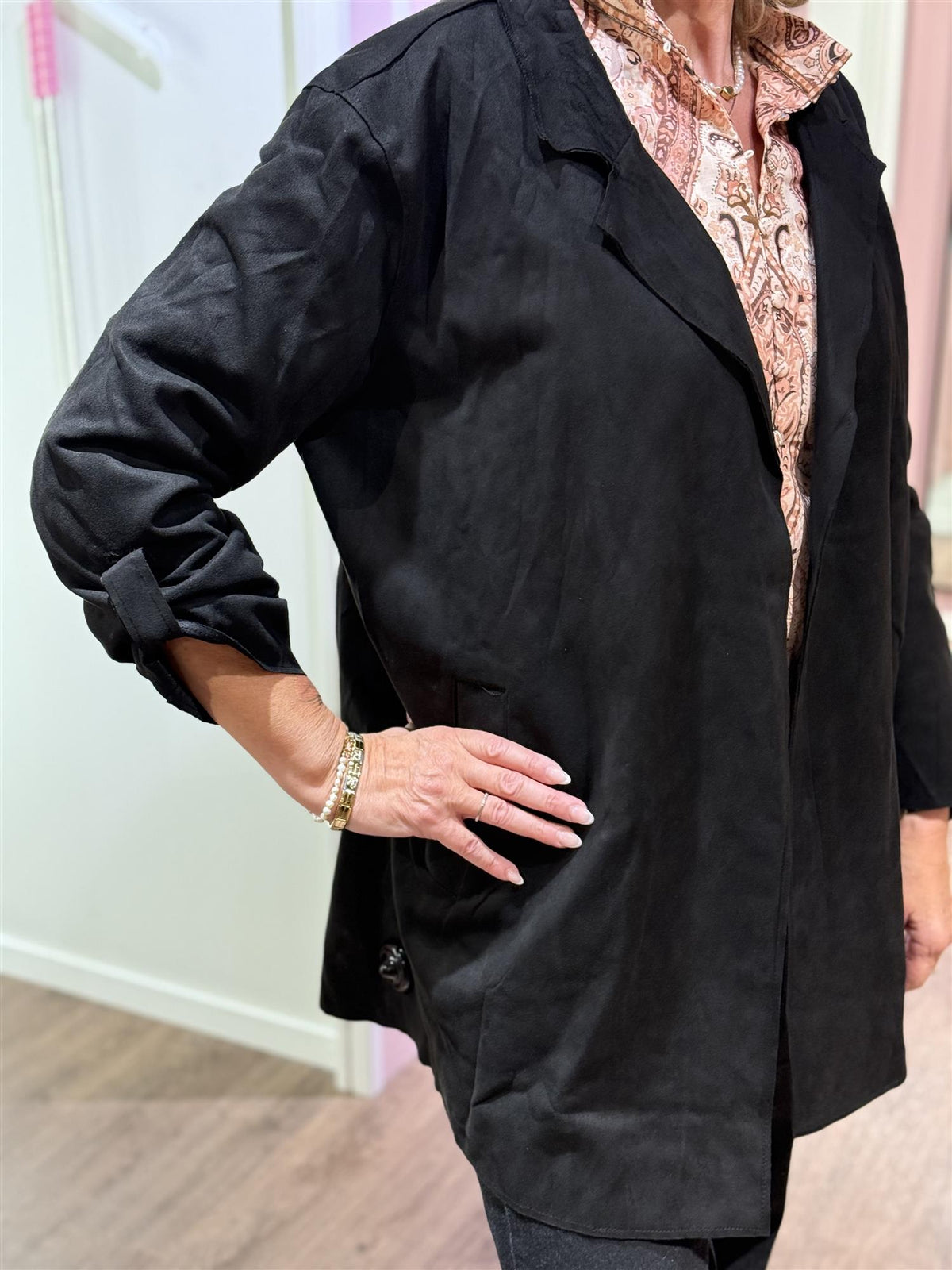 Suede Blazer Black