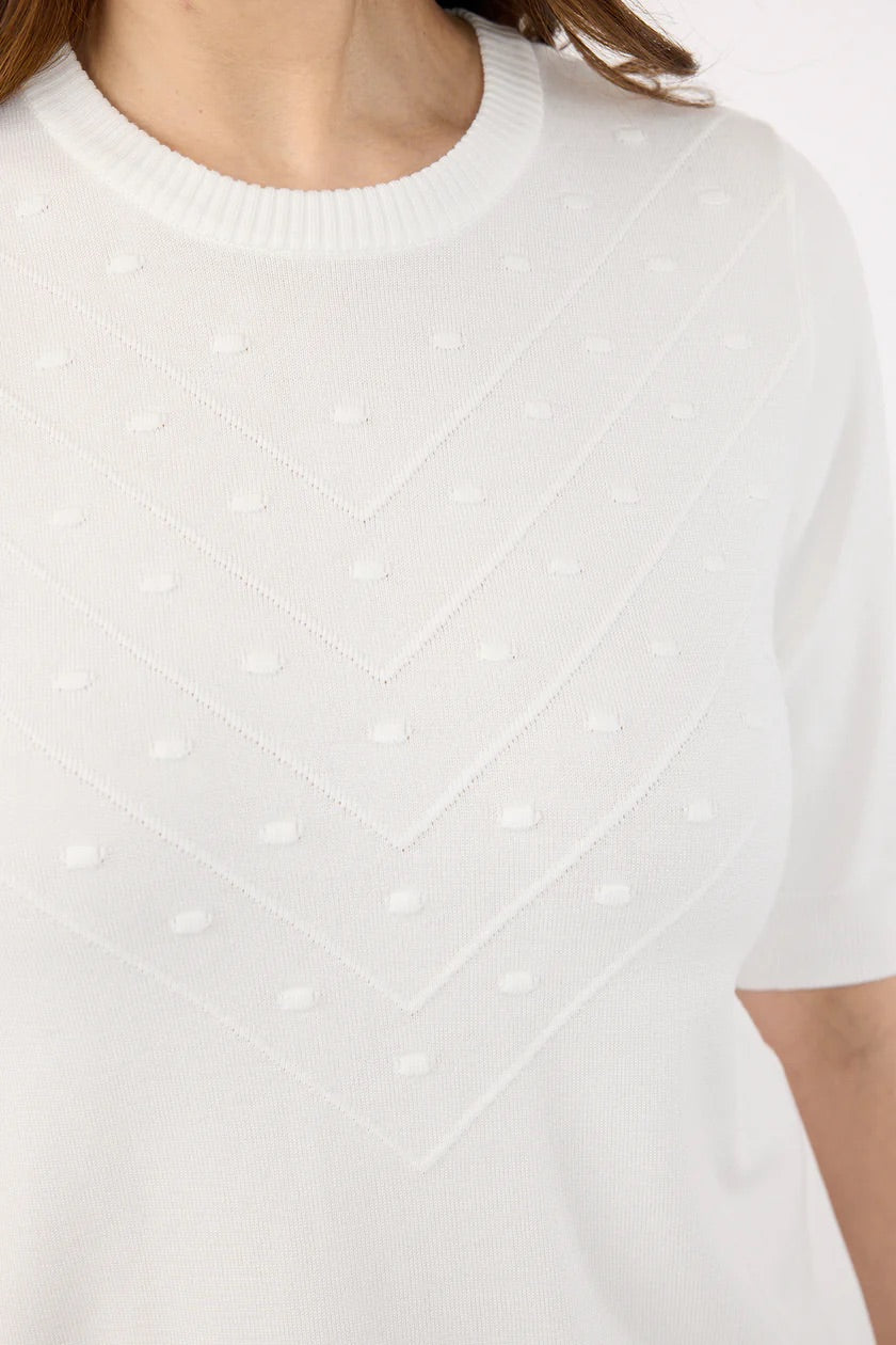 Topp Basic Kort Erm Offwhite