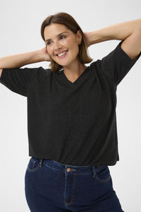 KCriana V-Neck T-Shirt Black Metallic