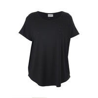 Gitte T-Shirt Black Rhinstone