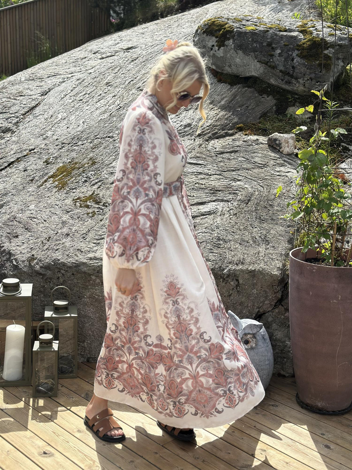 Kjole Lang Rose Paisley