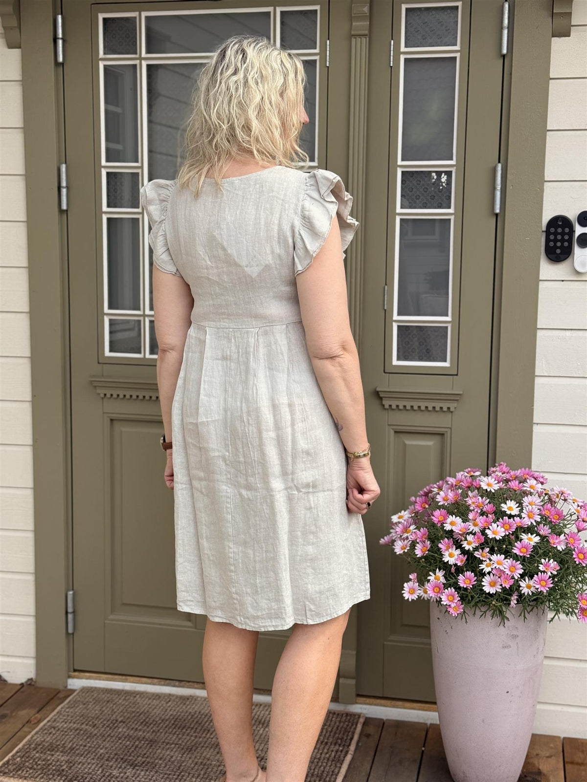 Malou Lin Dress Sand