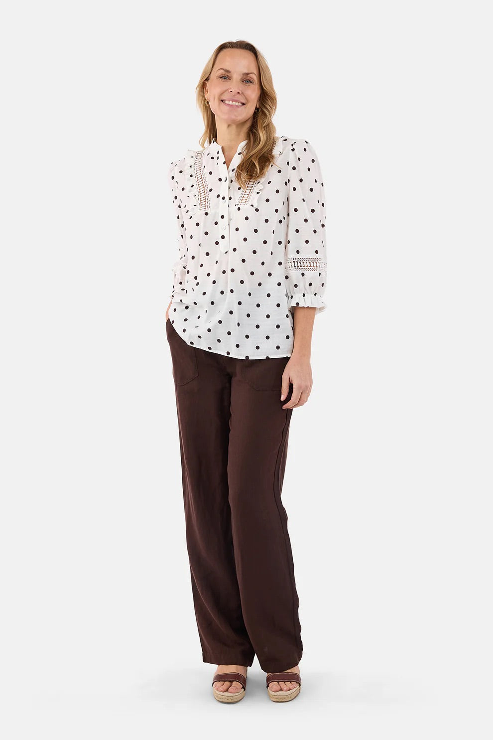 Bukse Lin 82cm Coffee Bean
