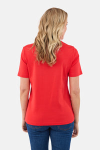 T-skjorte Basic Bomull Poppy Red