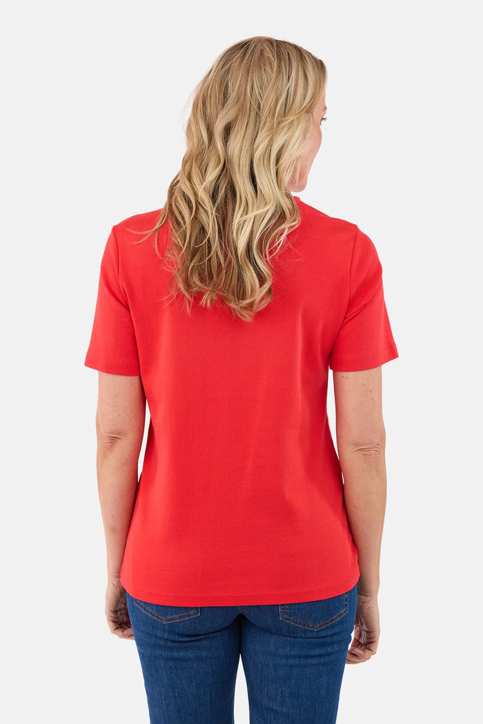 T-skjorte Basic Bomull Poppy Red