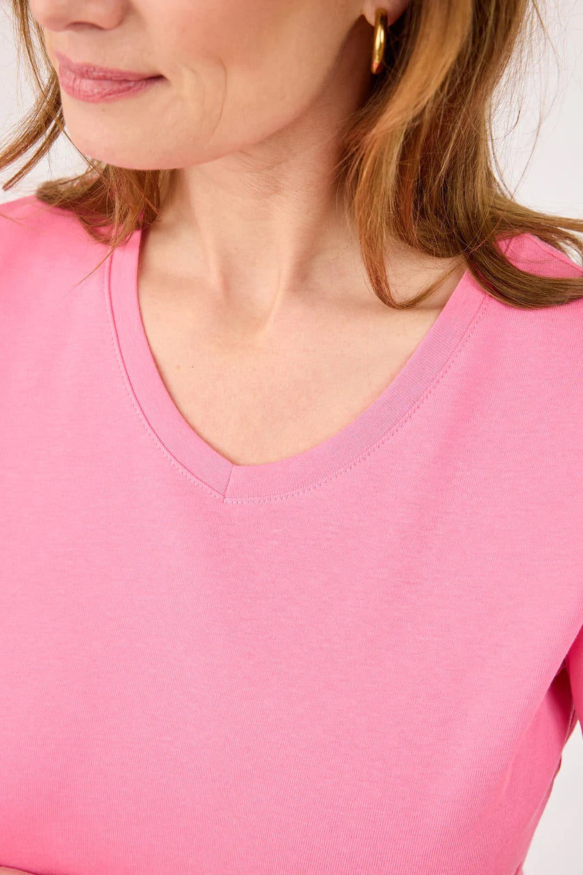 T-skjorte Basic Bomull Pink Carnation