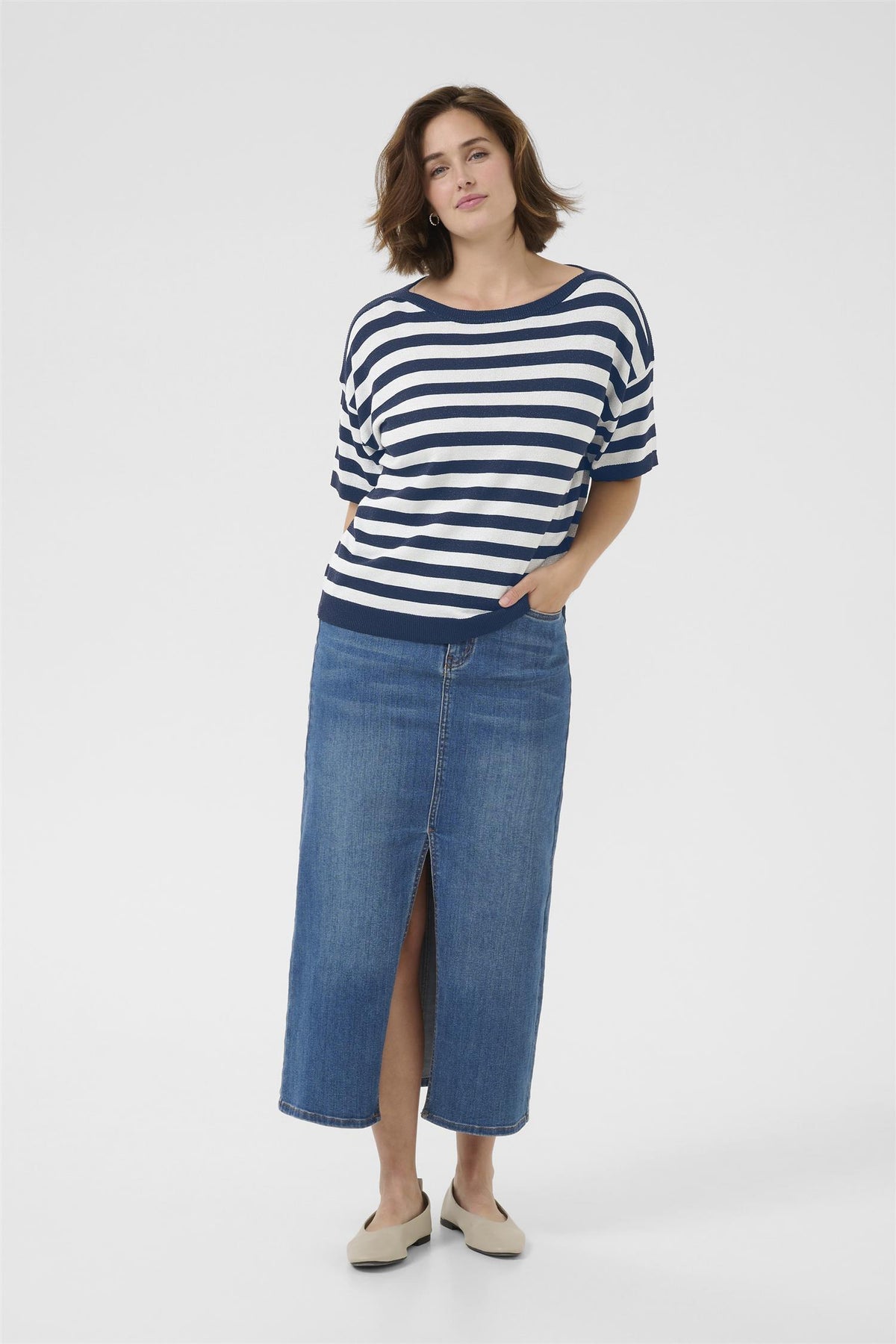 KAregina Striped Pullover Midnight/chalk Str