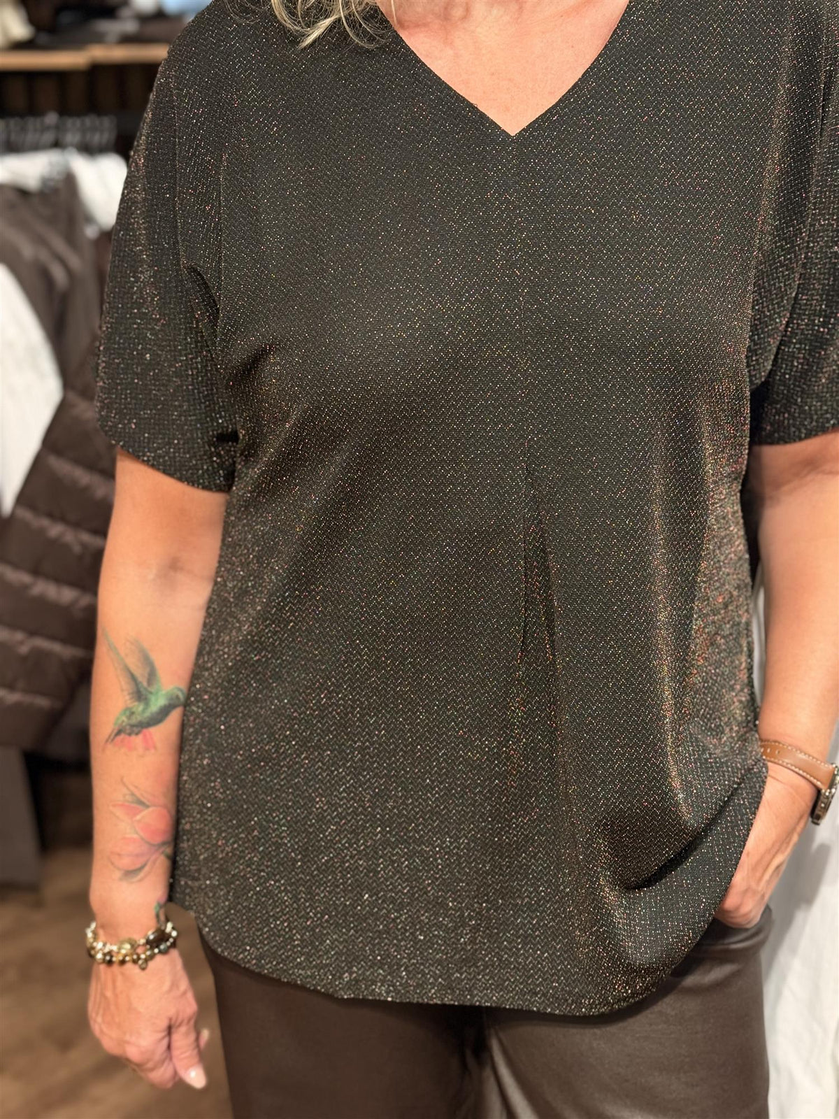 Bluse Glitter - Kobber Hot Fudge
