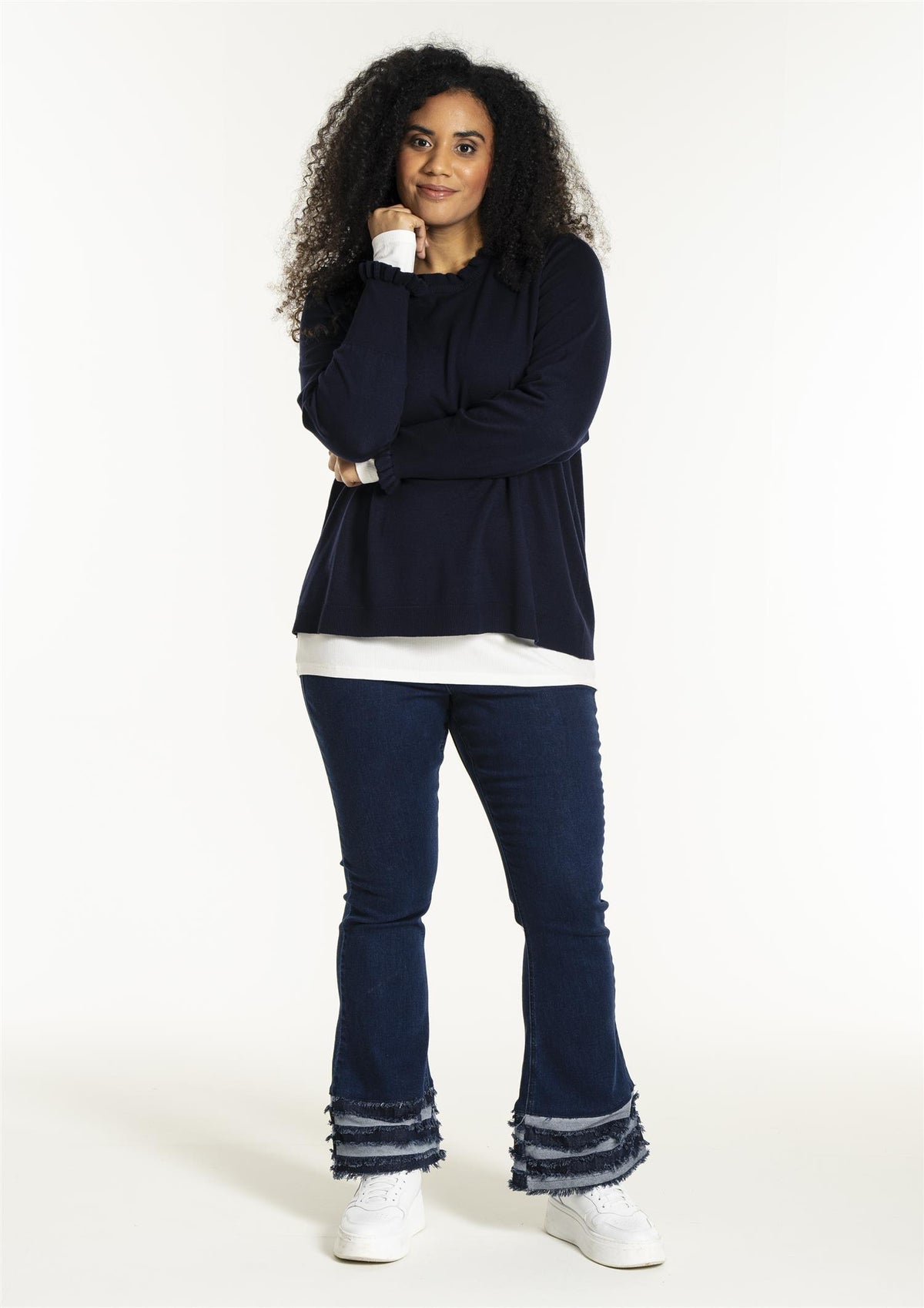Snaila Knit Blouse Navy
