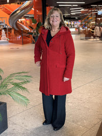 Kåpe m Hette/vannavvisende Rød