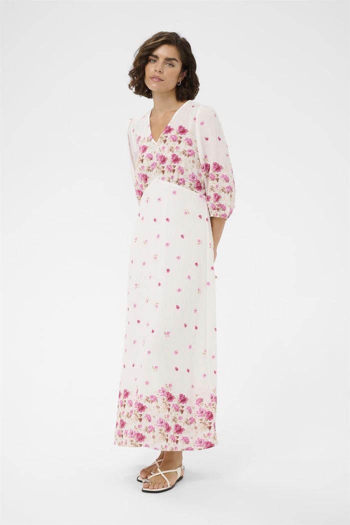 KArosine Long Dress White Rose