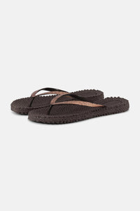 Cheerful Flip Flop w. Glitter Prune