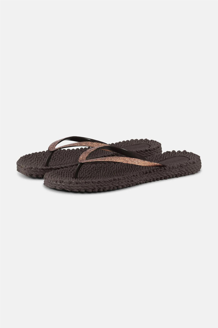 Cheerful Flip Flop w. Glitter Prune