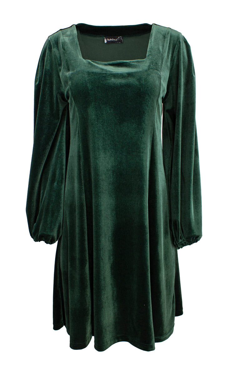 Kjole Velour Mali Grønn