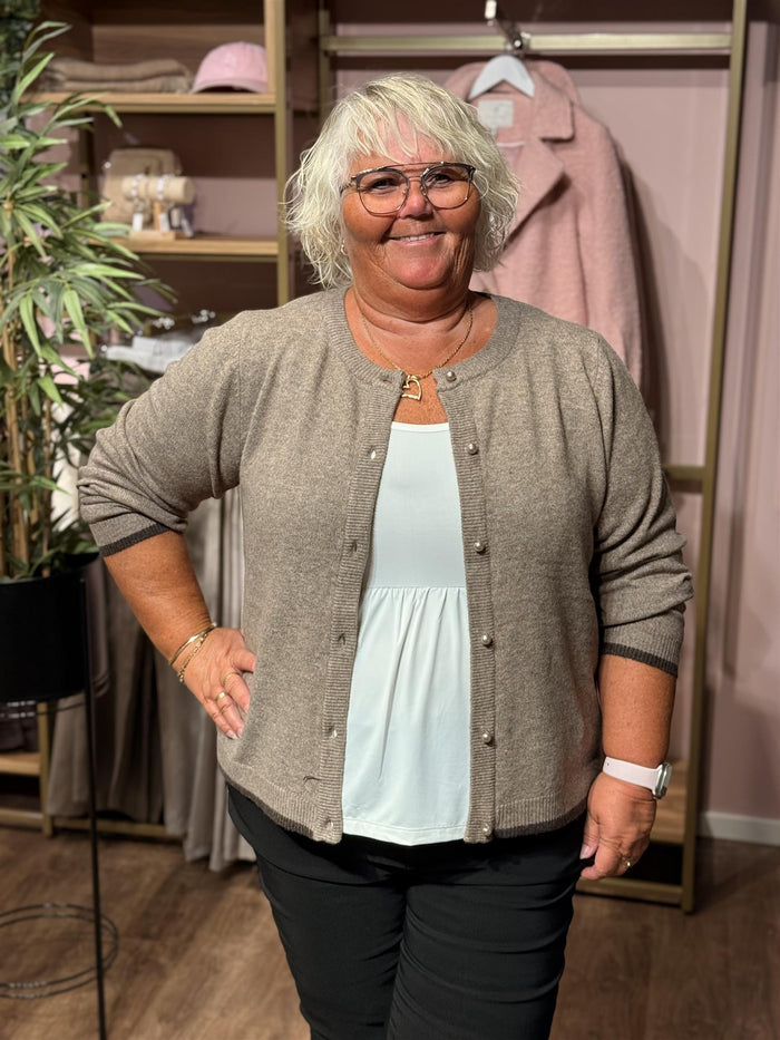 Cardigan KphCarla Solid LS - Savannah Tan