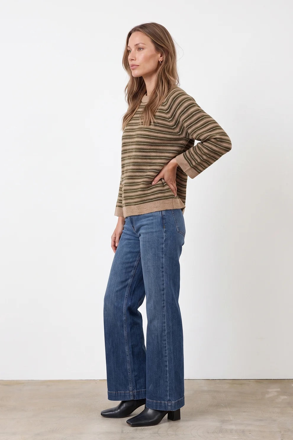Genser Stripe Green
