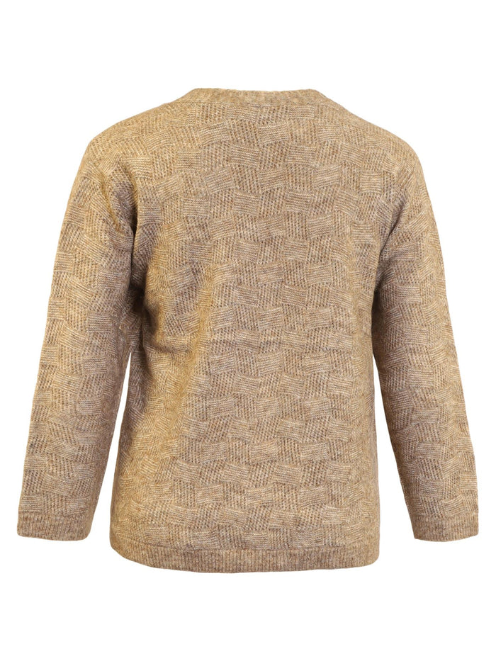 Cardigan 1 Knapp Beige Melange
