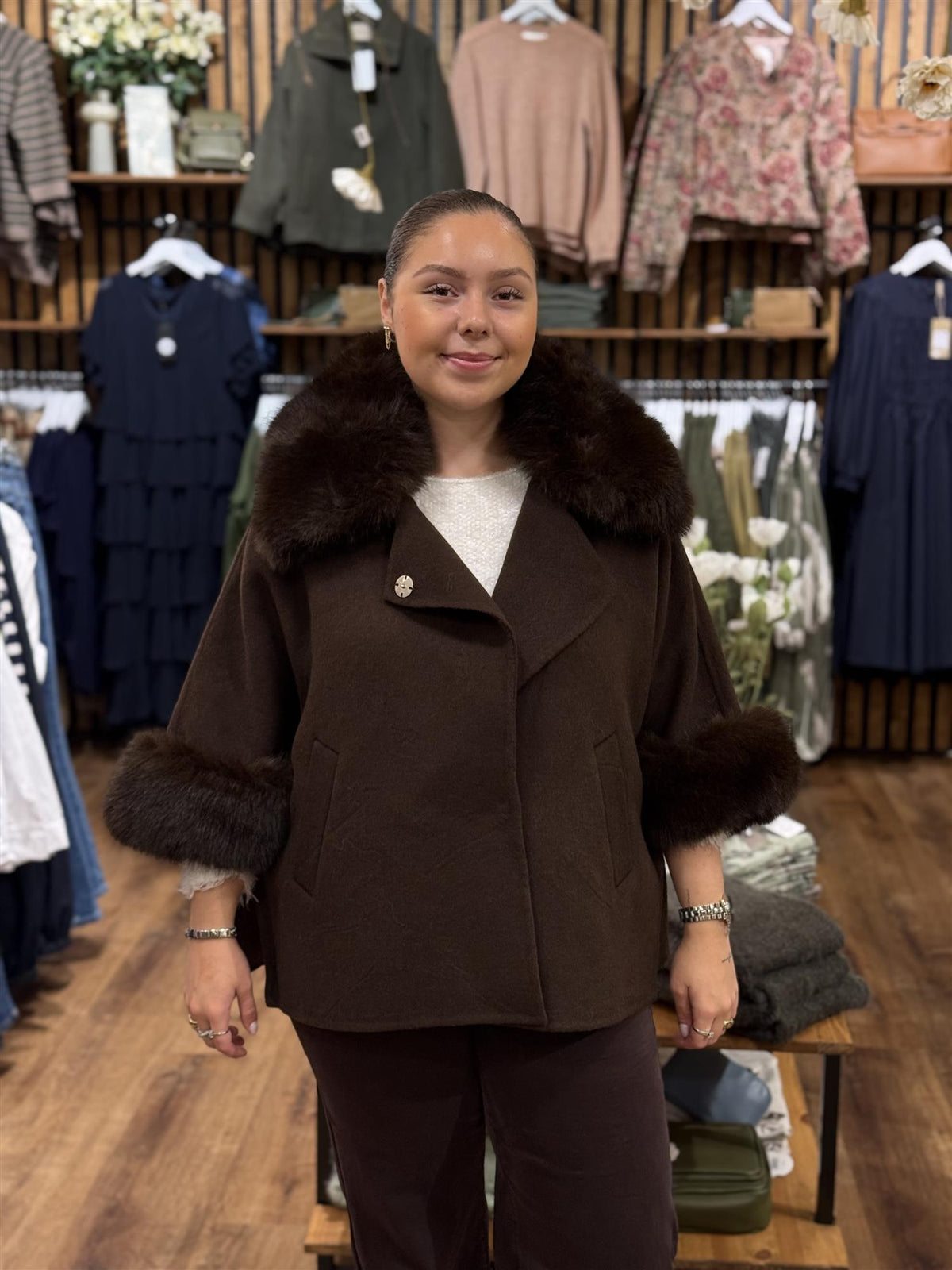 Wool Cape - Brown