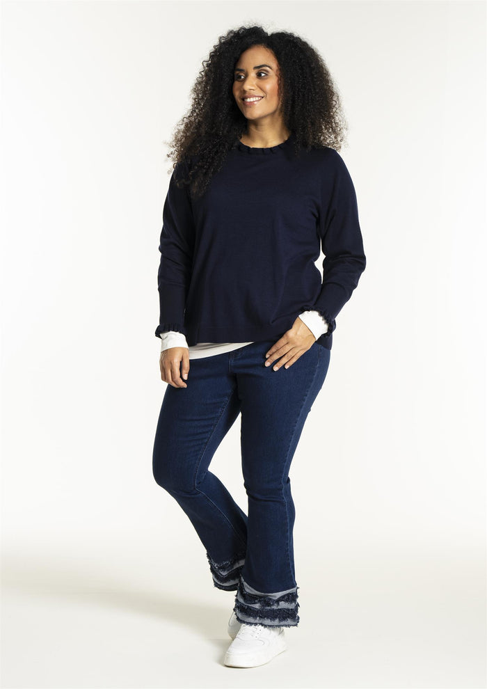 Snaila Knit Blouse Navy
