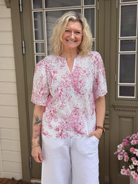 Bluse Fhira White/Pink