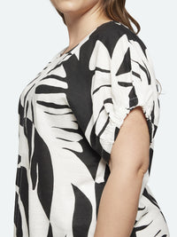 Bluse Monstera Sort