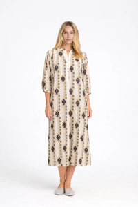 Crocus Dress Dark Blue Pattern