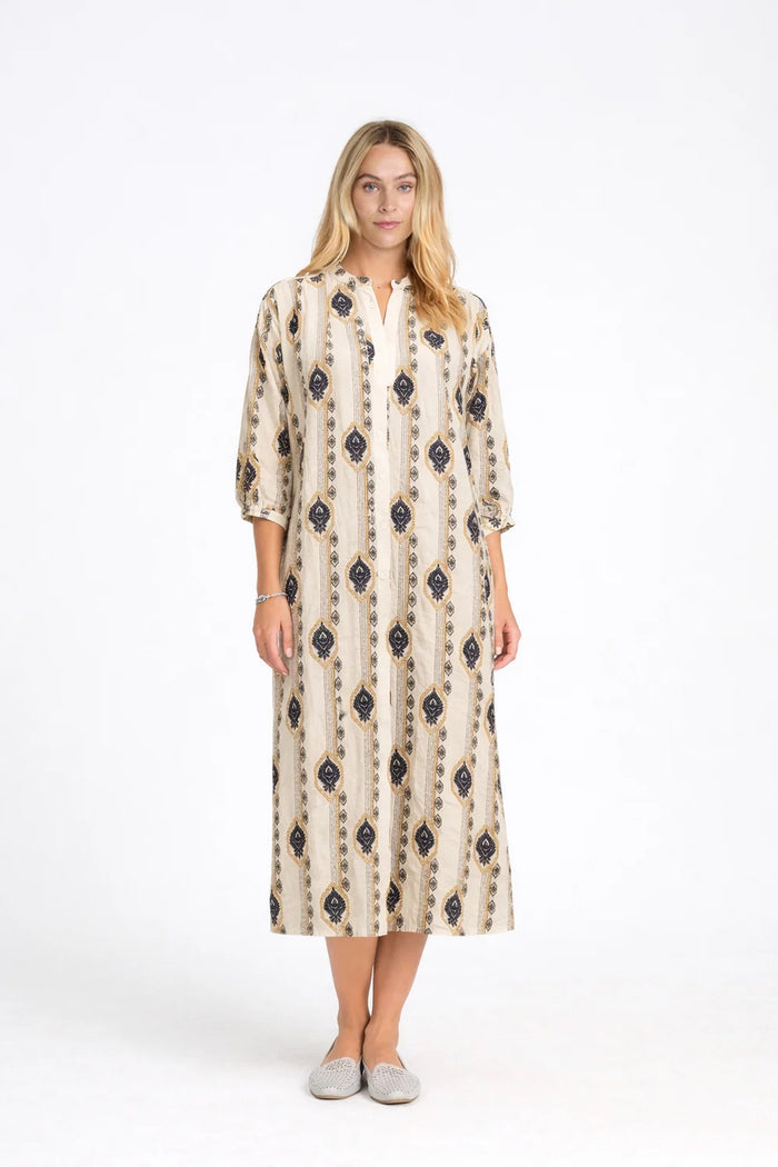 Crocus Dress Dark Blue Pattern