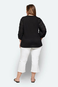 Bluse Broderie Sort