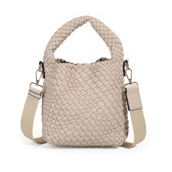Izzy flettet mini bag - Beige